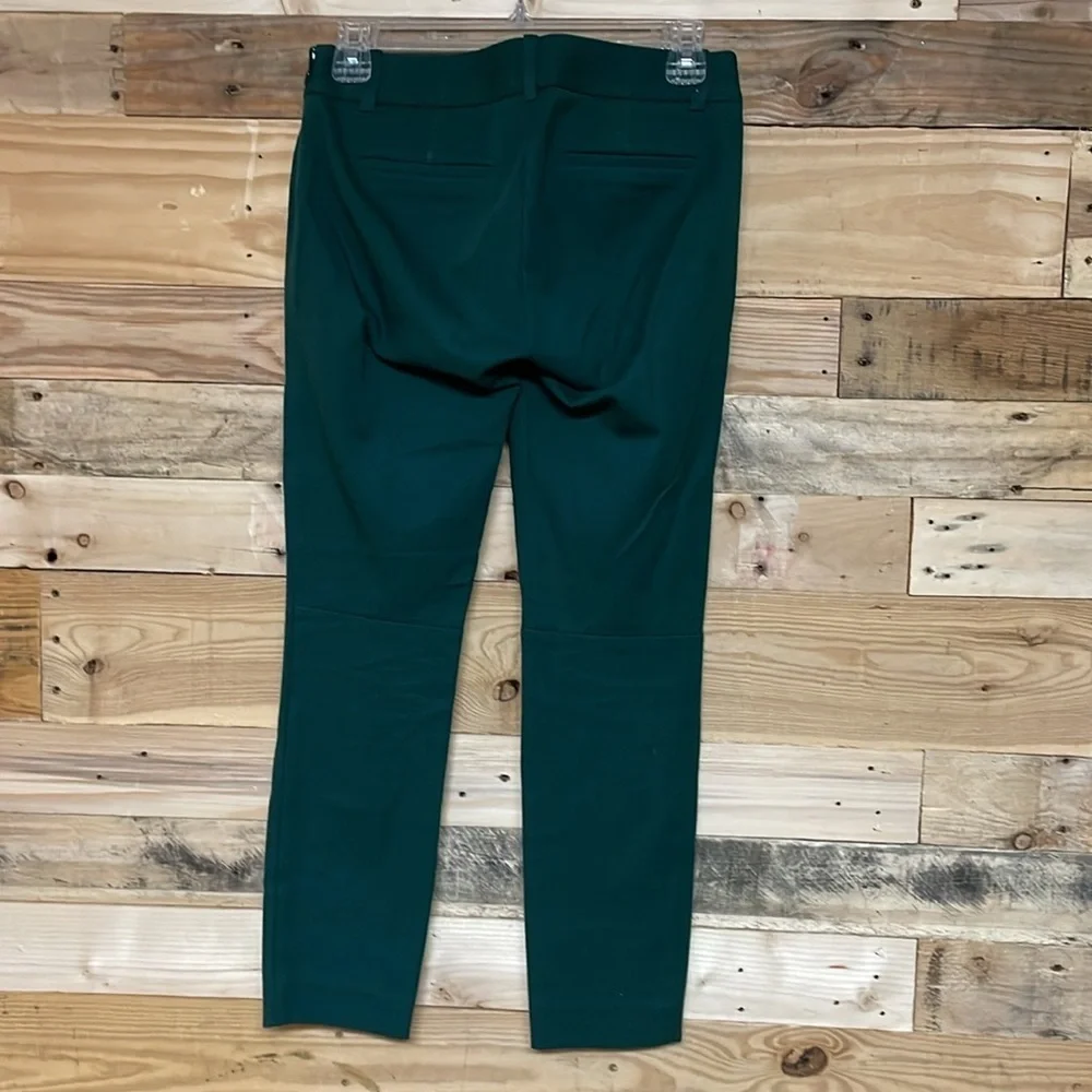 J. Crew Stretch size 00 Forest Green Low-rise Crop Super Stretchy Dress Pants